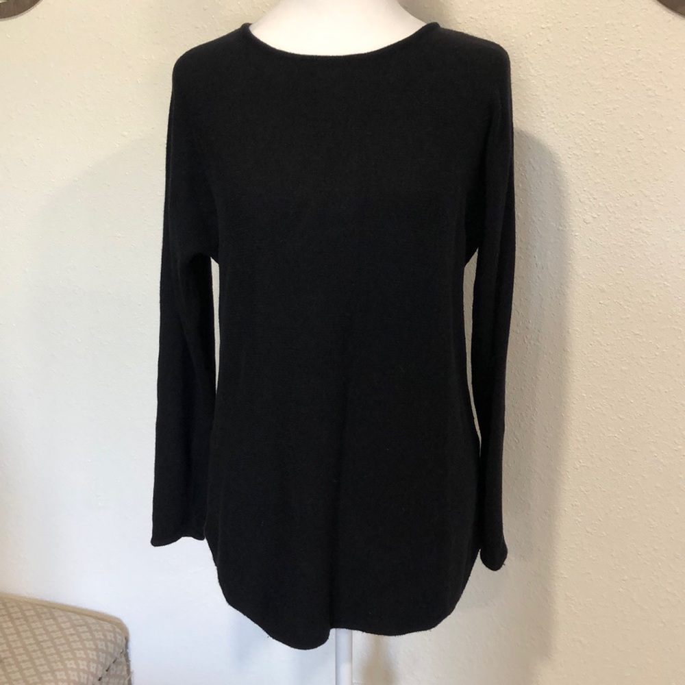 Michael Kors Black Ribbed Knit Sweater Long Sleeve Size Small